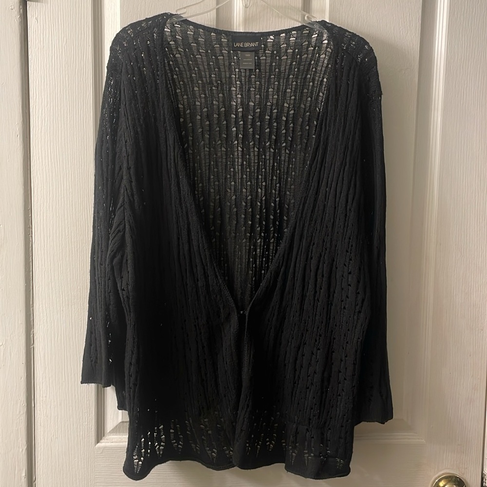 Lane Bryant Longsleeve  Black Open front-Knit Cardigan plus size 18/20